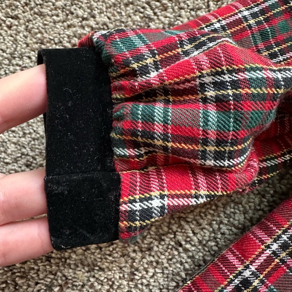 Vintage Bonnie Jean Red and Black Plaid Christmas Dress Velvet Trim lace - Picture 4 of 11